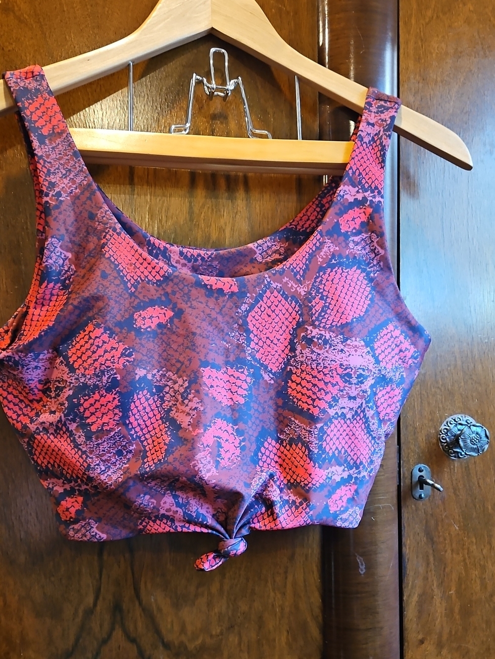 Women's Pink/Purple Print Swim Tank Top - Size L